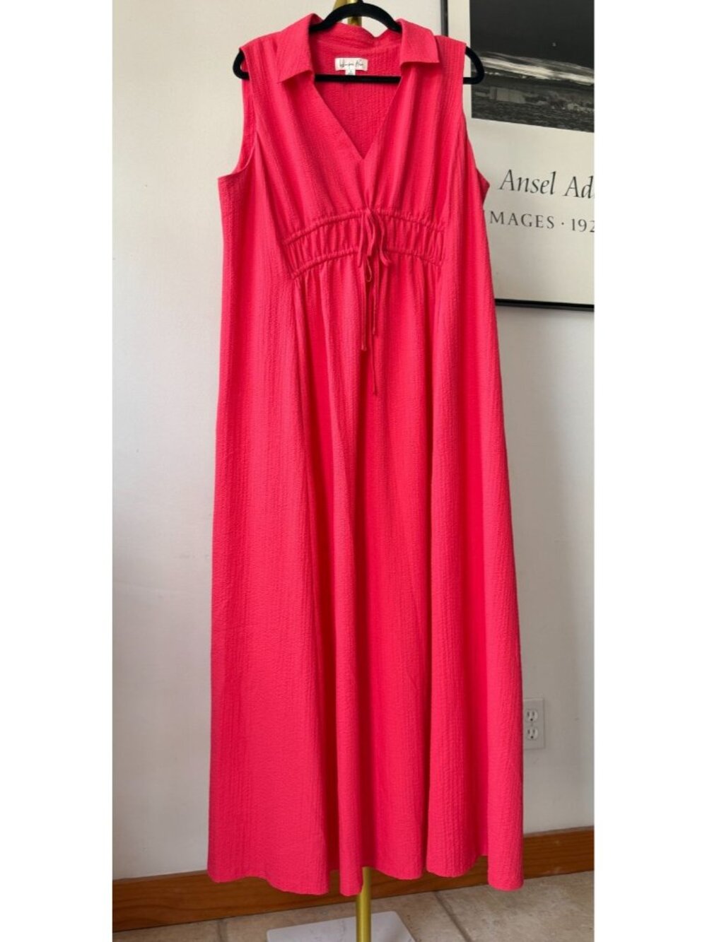 Harper Rose Coral Maxi Dress Women Sleeveless V Neck Empire Waist Wedding Guest